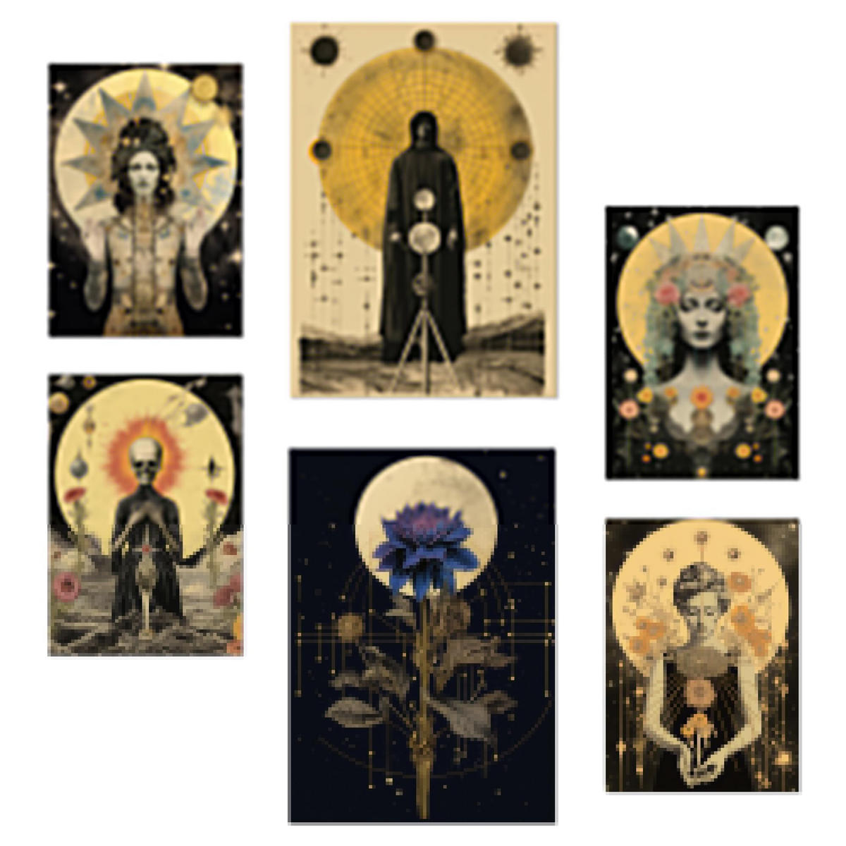 POSTER Set Mit 6 Mystischen & Esoterischen SternenA3 & A4 Rahmenlos - Klar, Papier (29/3cm) - Nacnic