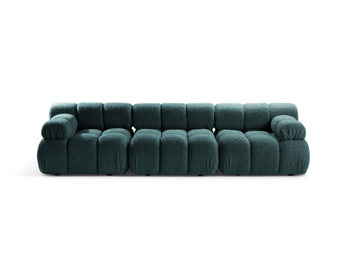 SOFA modular Bellis aus Boucle petrol 3 Sitzplätze - Petrol, Textil (94/70/282cm) - Micadoni
