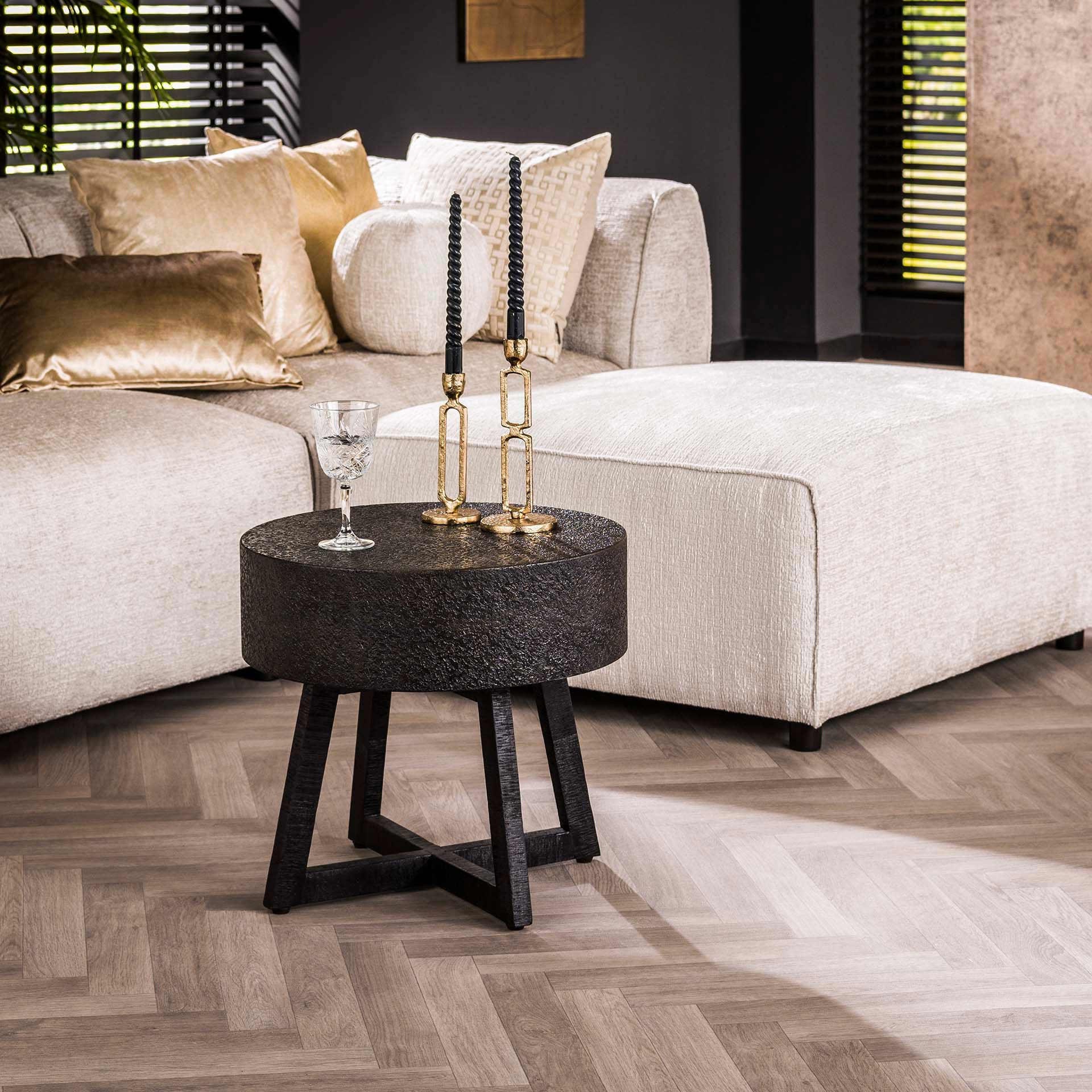 COUCHTISCH Ferro Schwarz 50/50/47 cm - Schwarz, Holz (50/50/47cm) - Hoyz Collection