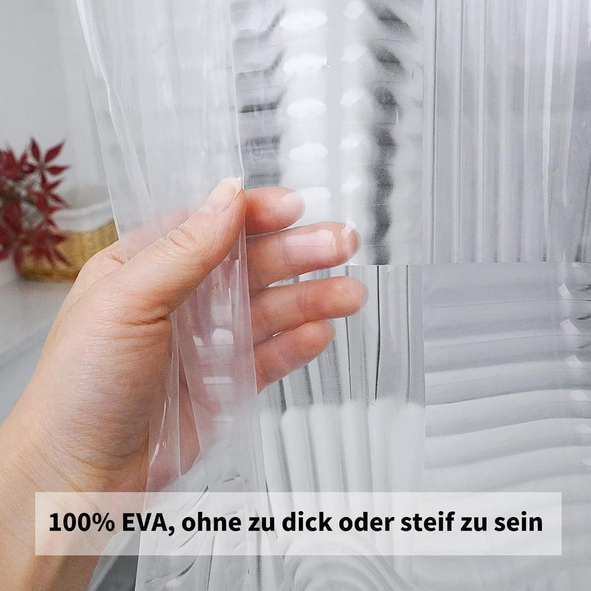 DUSCHVORHANG Geometrisch 3D 180 x 200 cm Wasserdicht EVA - Transparent, Kunststoff (180/200cm)