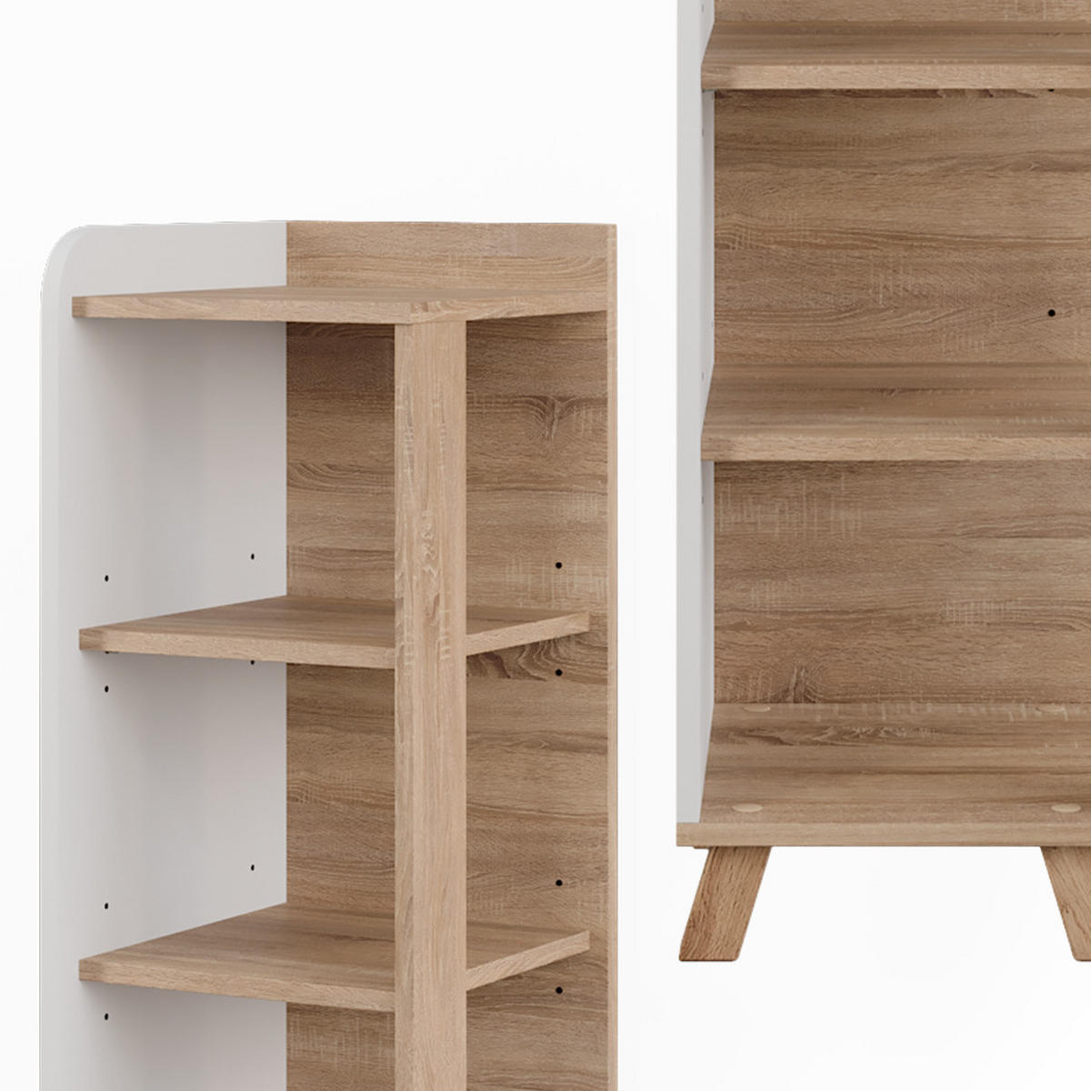 MIDISCHRANK Karen Sonoma/Weiß 30 x 90 cm mit 4 Ablagen - Weiß/Sonoma Eiche, Holzwerkstoff (30/90/35cm) - Vicco