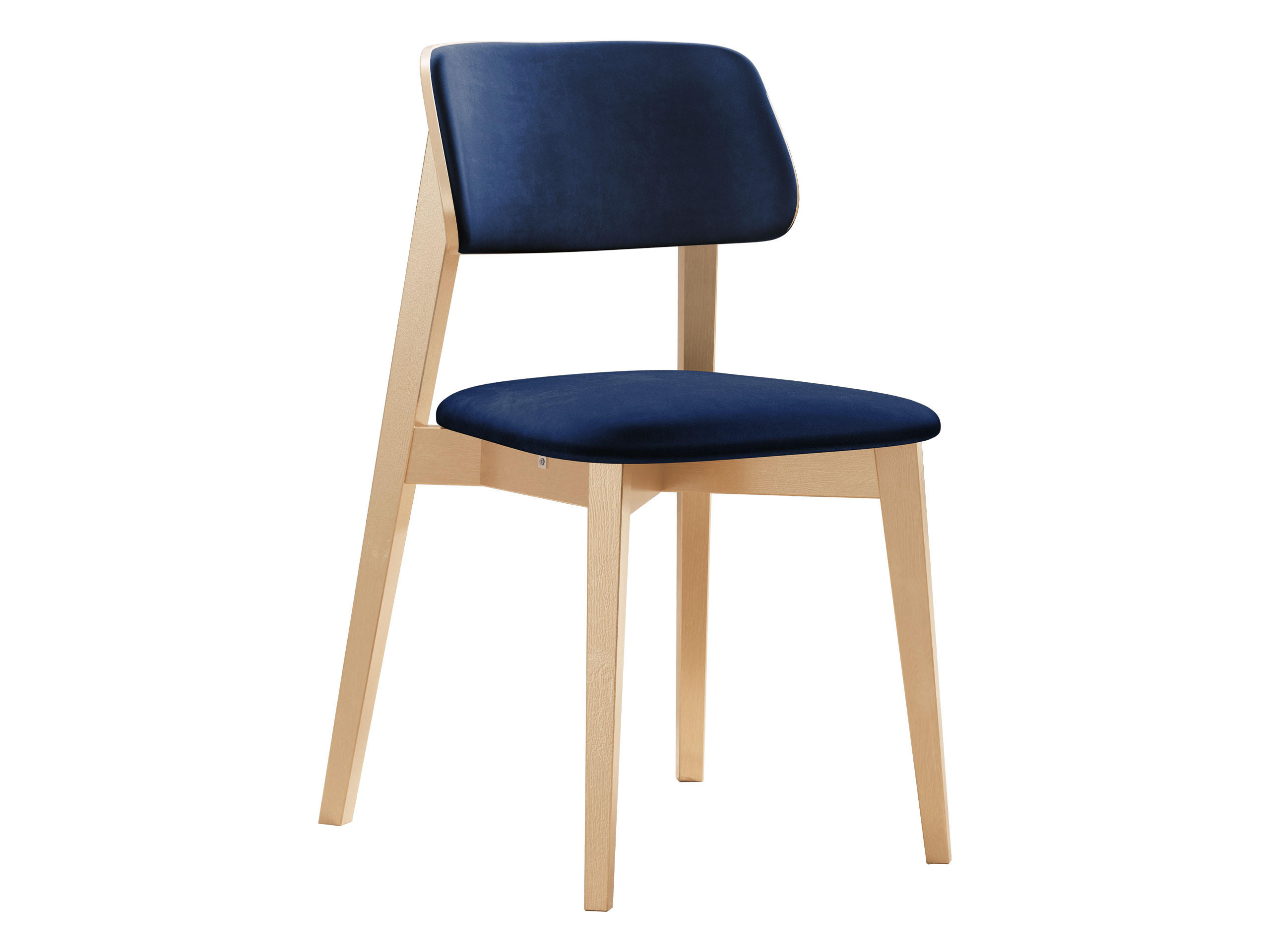 WOHNZIMMER STUHL KT63/C, Holzfarbe: Buche - Blau/Buchefarben, Holz/Textil (47/80/49cm) - MIRJAN24