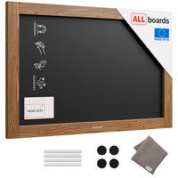 SCHWARZE magnetische Kreidetafel mit Holzrahmen 60x40cm - Braun, Holz (60/40/2cm) - ALLboards