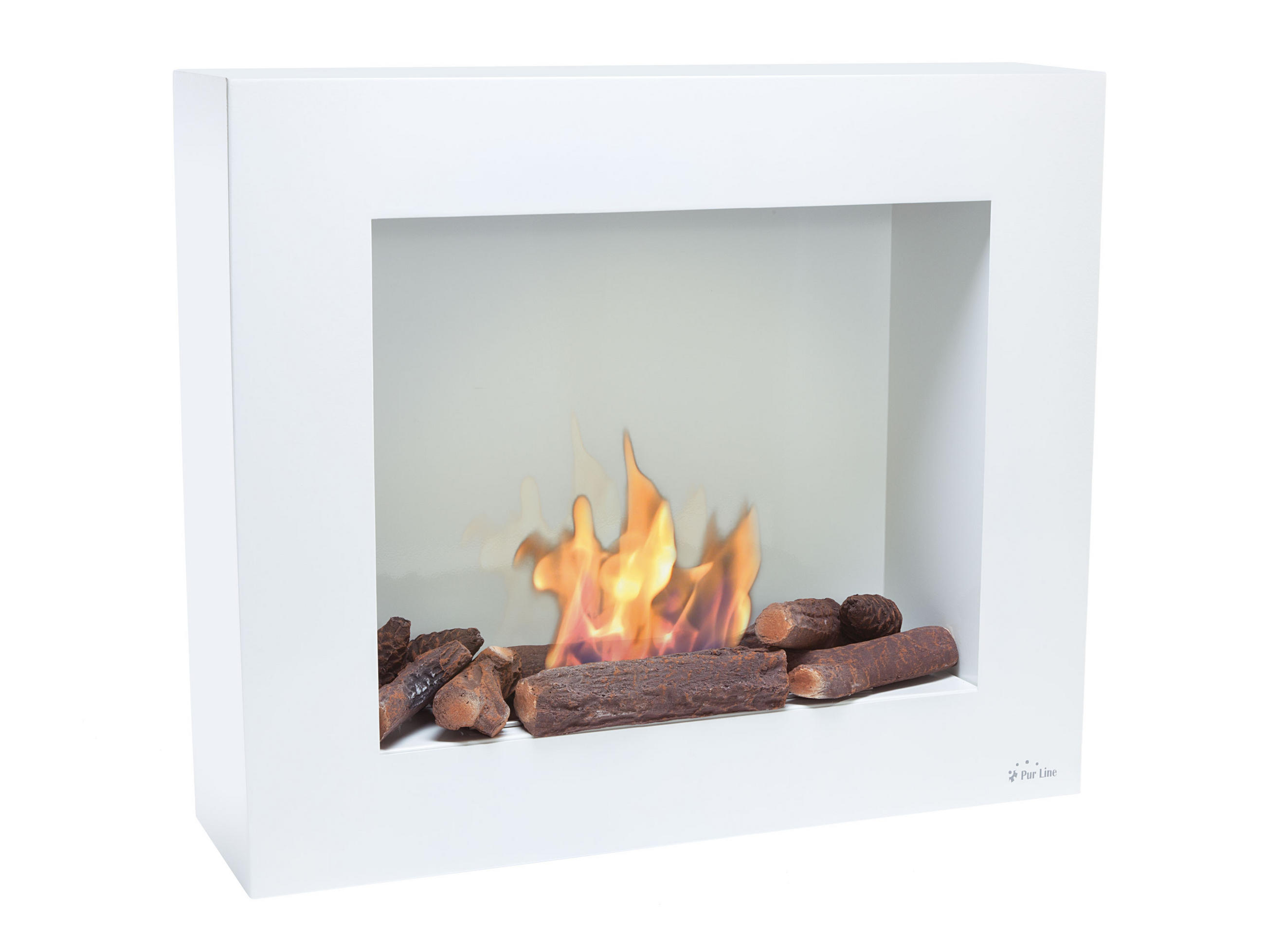 BIOETHANOL-KAMIN Weiß Wandmodell inklusive 1.2 L Brennblock - Weiß, Metall (70/60/20cm) - Purline