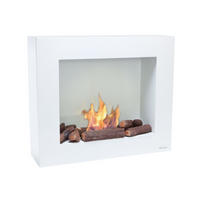 BIOETHANOL-KAMIN Weiß Wandmodell inklusive 1.2 L Brennblock - Weiß, Metall (70/60/20cm) - Purline