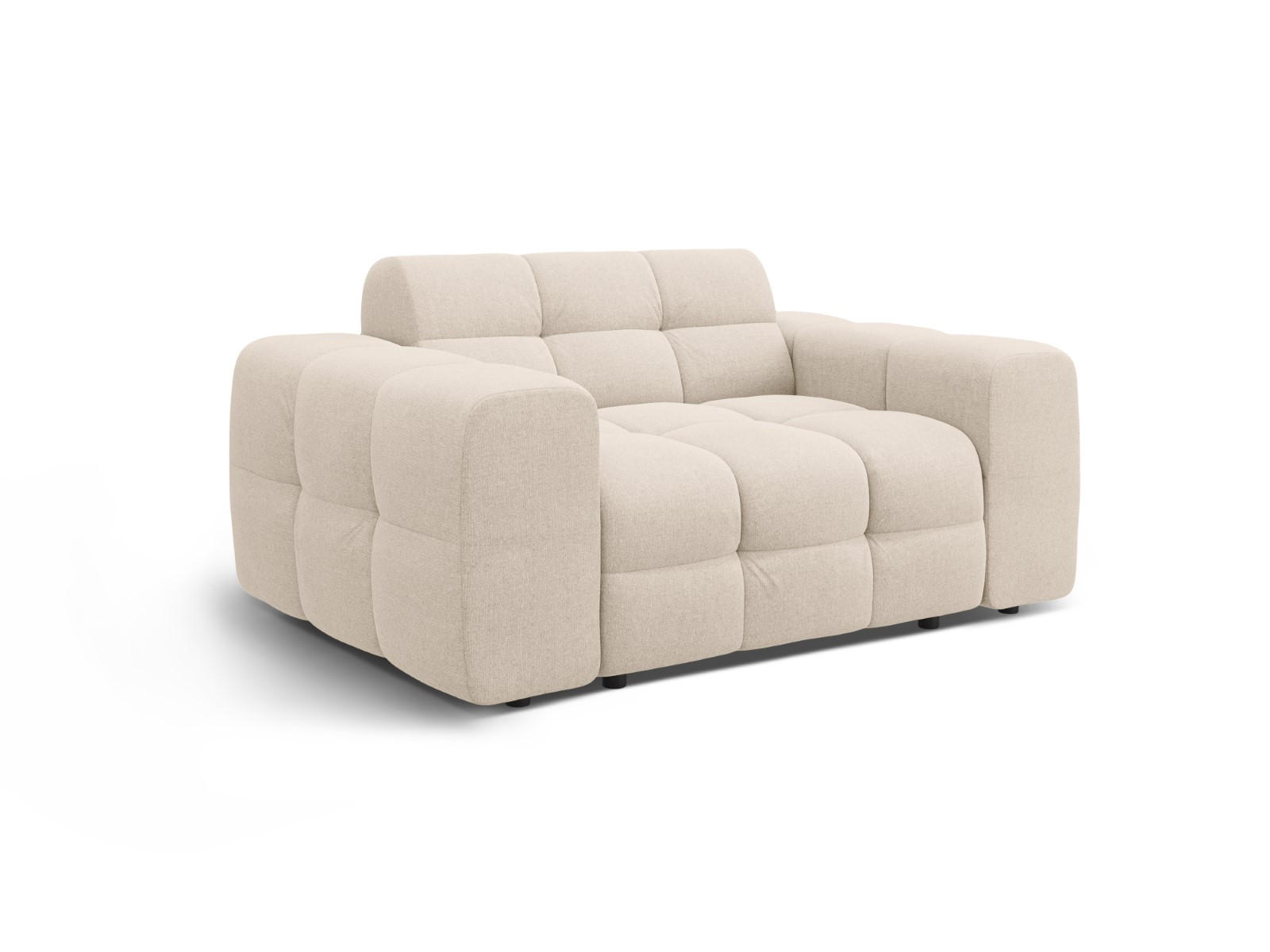 SOFA Kendal aus strukturiertem Stoff beige 2 Sitzplätze - Beige, Textil (156/79/103cm) - Micadoni