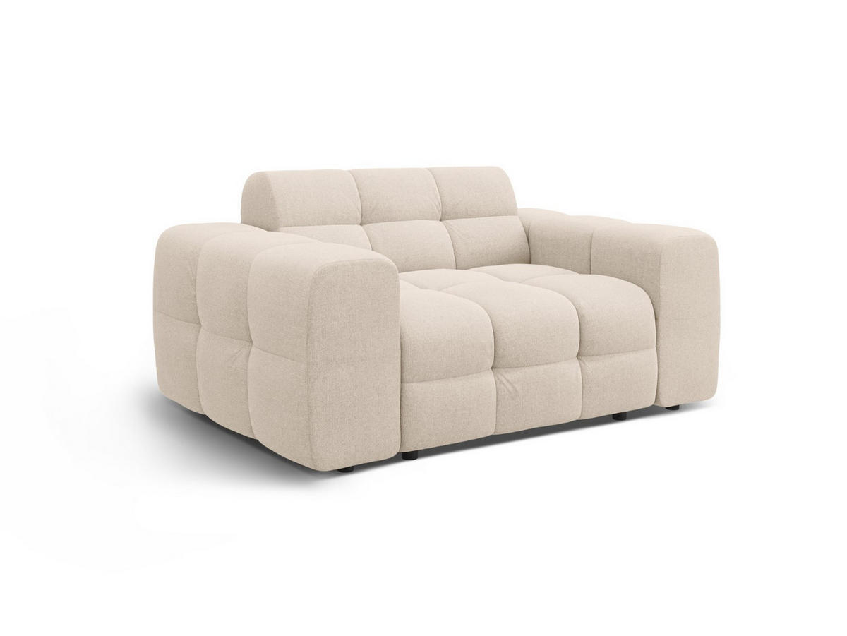 SOFA Kendal aus strukturiertem Stoff beige 2 Sitzplätze - Beige, Textil (156/79/103cm) - Micadoni