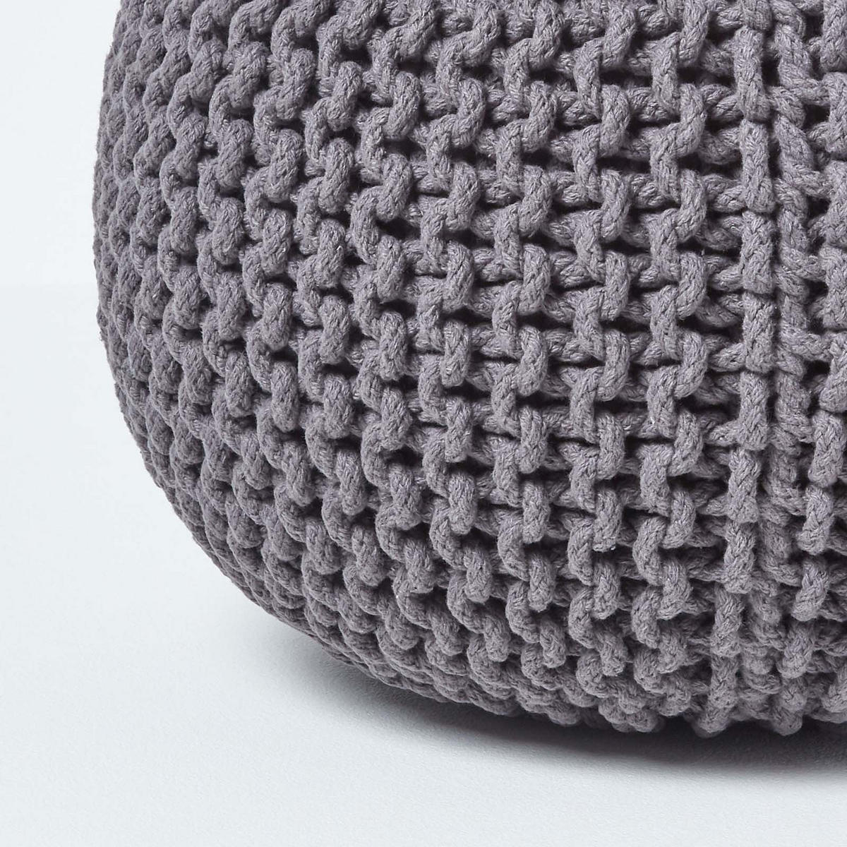 STRICK-POUF grau, 40/40/35 cm - Grau, Textil (40/35/40cm) - Homescapes