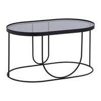 COUCHTISCH aus Metall & Rauchglas - Schwarz & Transparent - PRETORIA - Transparent, Glas (75/45/40cm) - Vente-Unique