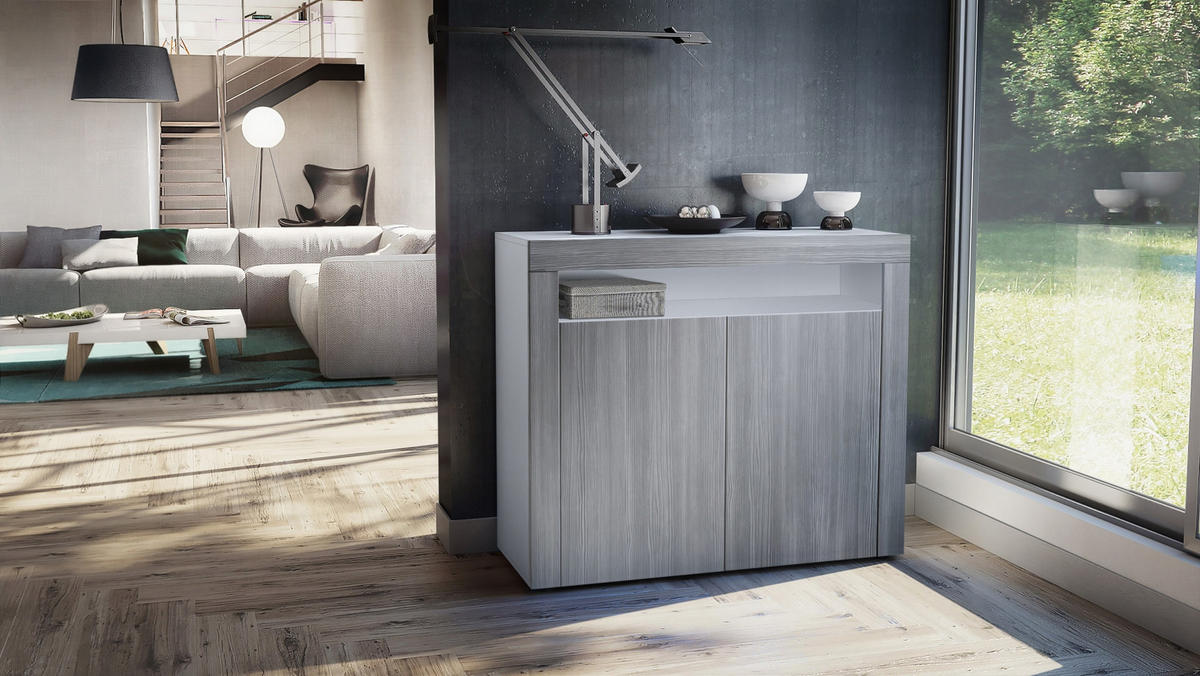 KOMMODE Valencia Avola-Anthrazit / Avola-Anthrazit - Anthrazit, Holzwerkstoff (108/92/40cm) - Vladon