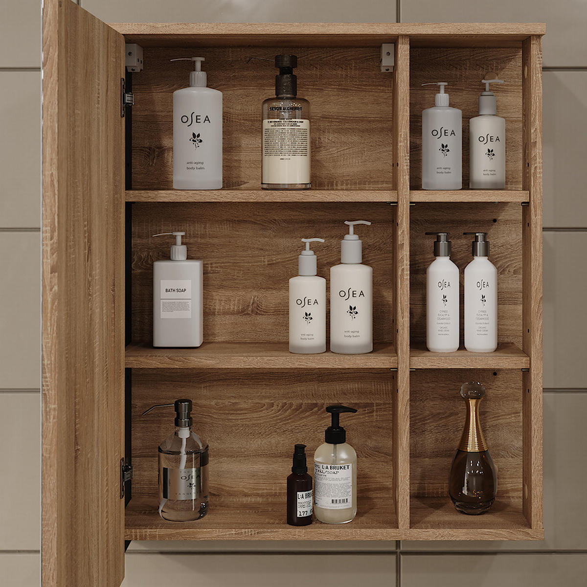 ZRCADLOVÁ SKŘÍŇKA Karen Sonoma/antracit - Sonoma dub/antracitová, kompozitní dřevo (60/75/20cm) - Vicco