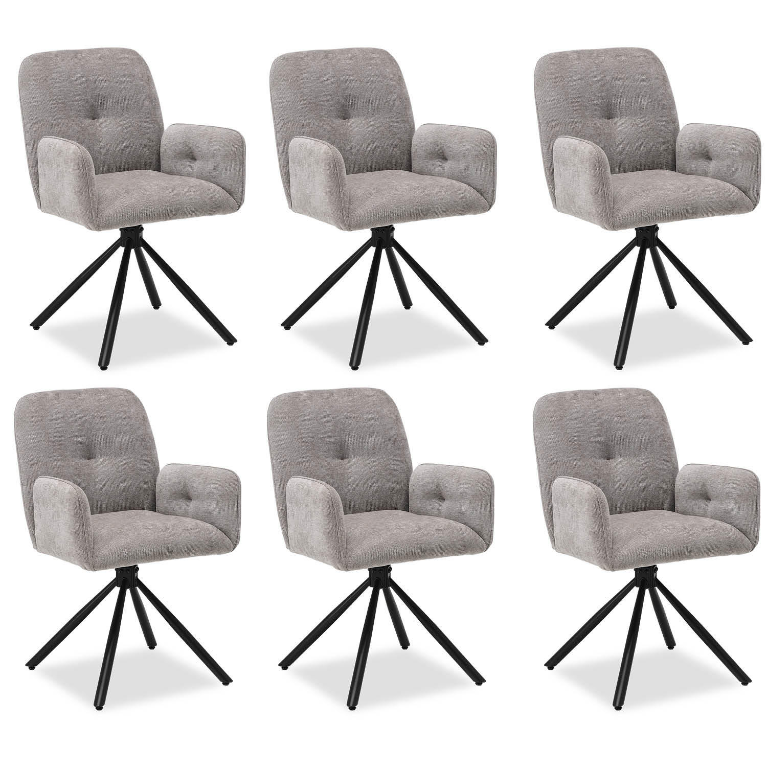 Homestyle4u Armlehnenstuhl Grau 58x88x60 cm