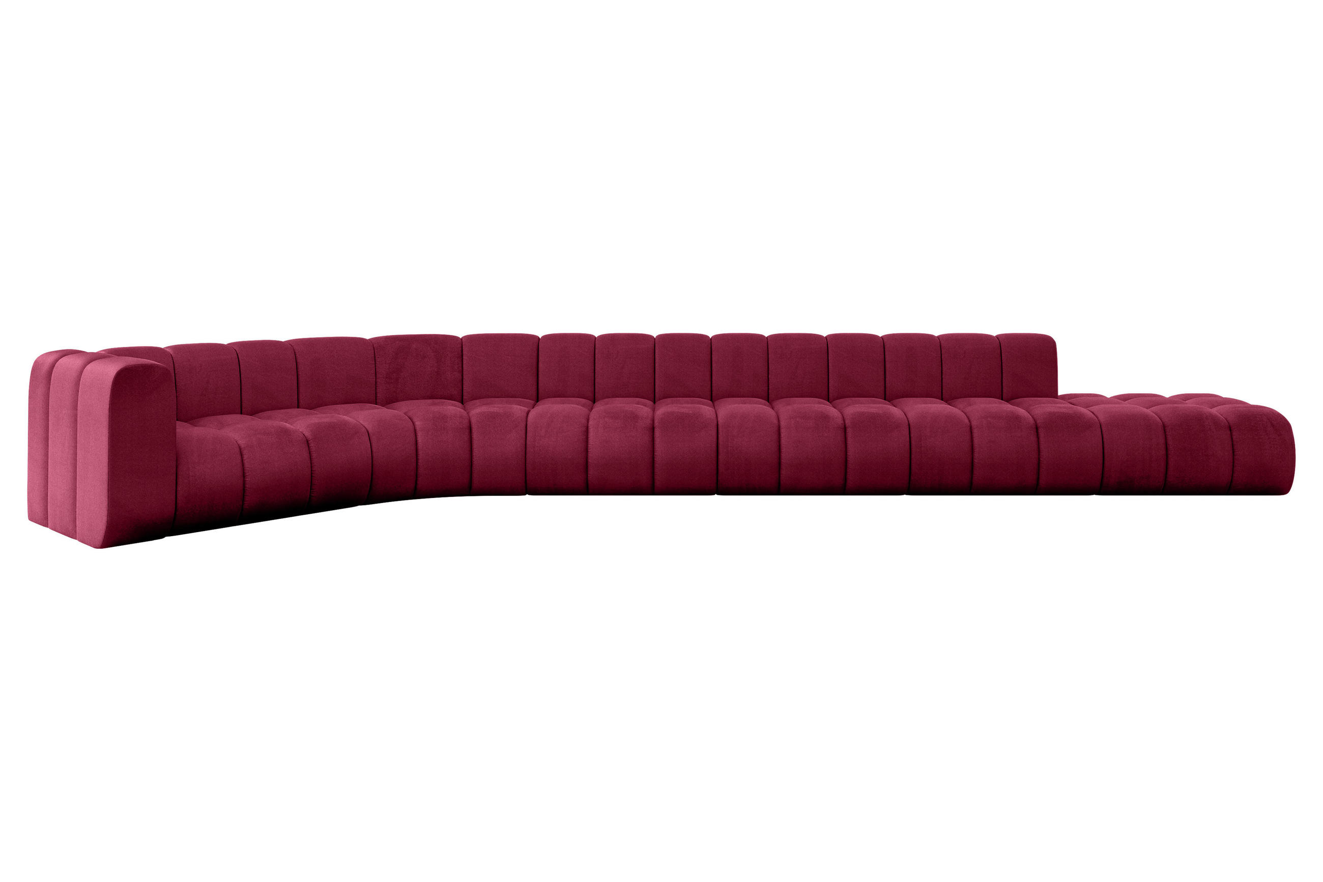 ECKSOFA modulares Sofa Tilmo-L3 - 581x194x70 cm Bordeauxrot - Bordeaux, Holzwerkstoff/Textil (581/194cm) - ALTDECOR