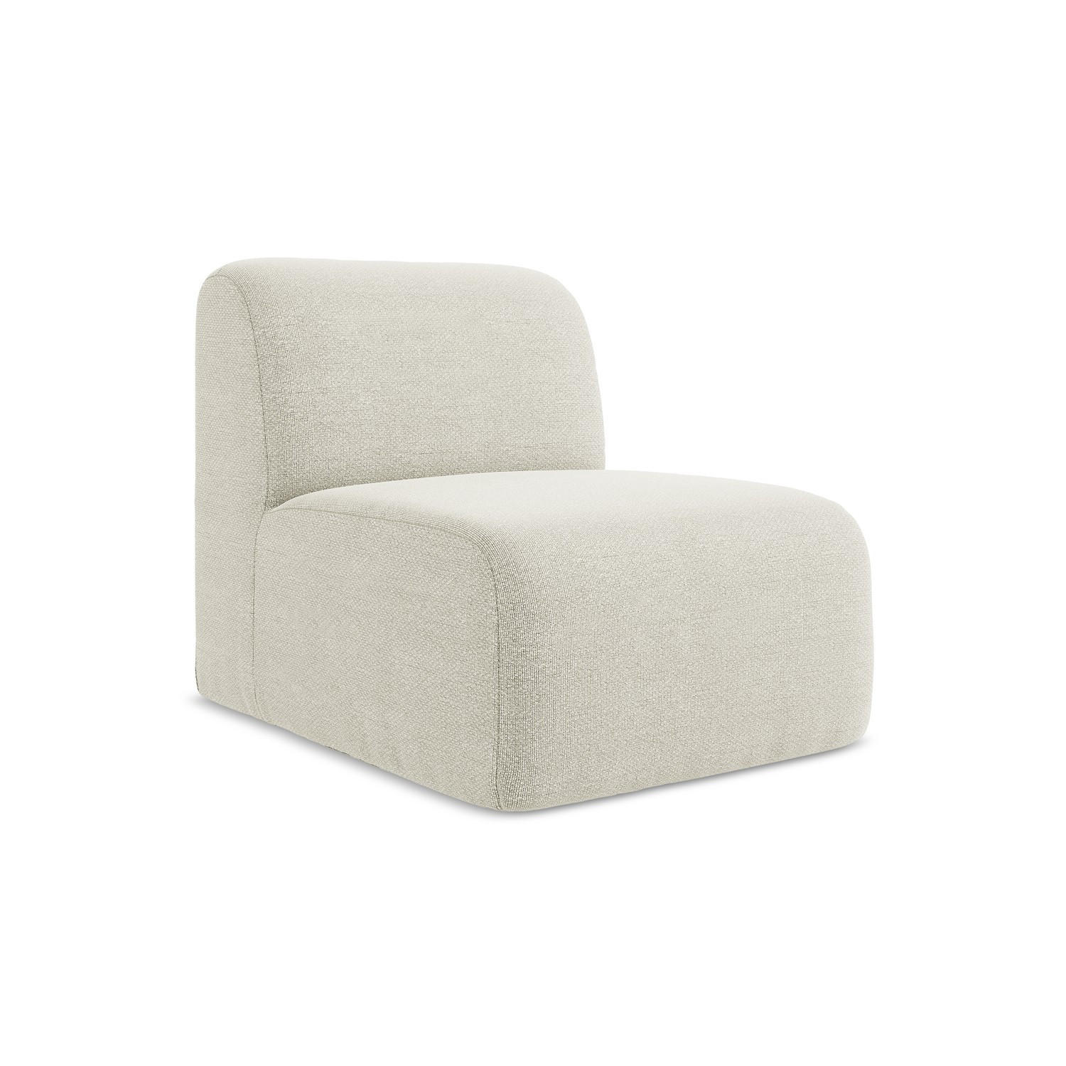 SOFAELEMENT Bouclé Stoff Beige - Sandfarben/Schwarz, Holzwerkstoff/Kunststoff (70/75/94cm) - LaMiaSofa