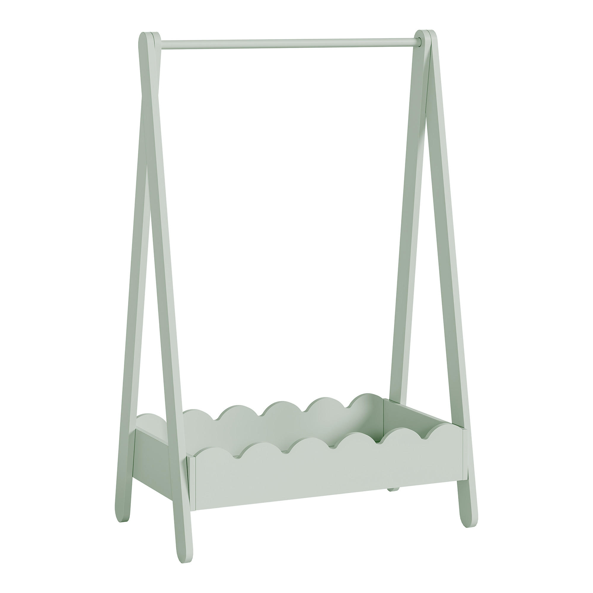 DĚTSKÝ VĚŠÁK NA OBLEČENÍ Vestnes II. - mátově zelená, kompozitní dřevo (66/99/38cm) - [en.casa]