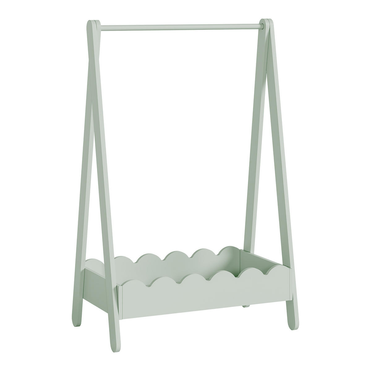 DĚTSKÝ VĚŠÁK NA OBLEČENÍ Vestnes II. - mátově zelená, kompozitní dřevo (66/99/38cm) - [en.casa]