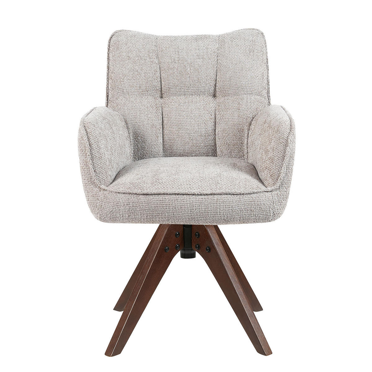 DREHSTUHL Mika-Theo 2er-Set - Nussbaumfarben/Hellgrau, Eichenholz/Holz (59/84/66cm) - DUBI Möbel