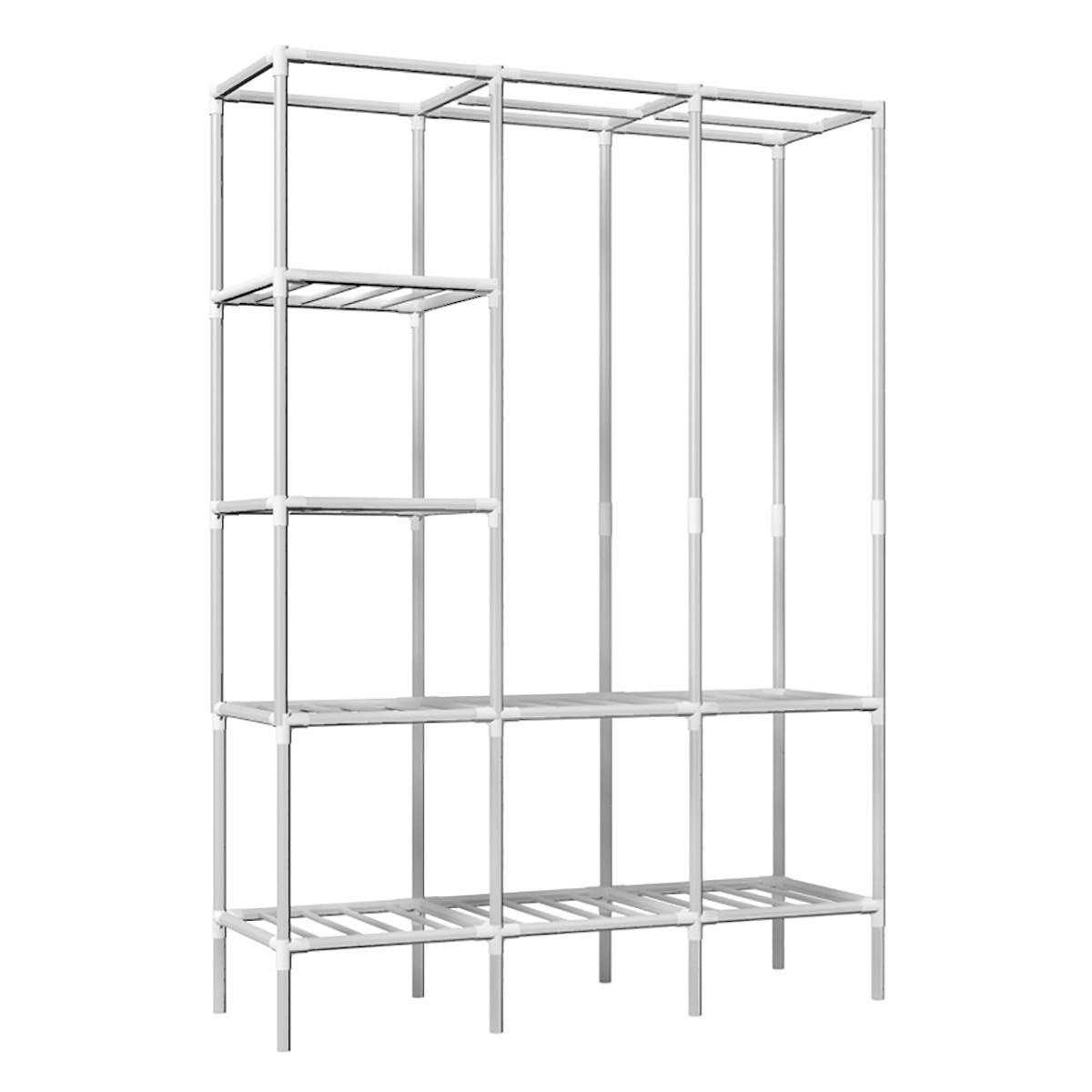 XXL-KLEIDERSCHRANK 178x128x44,5 cm - Silberfarben, Metall (44.5/178/128cm) - eyepower