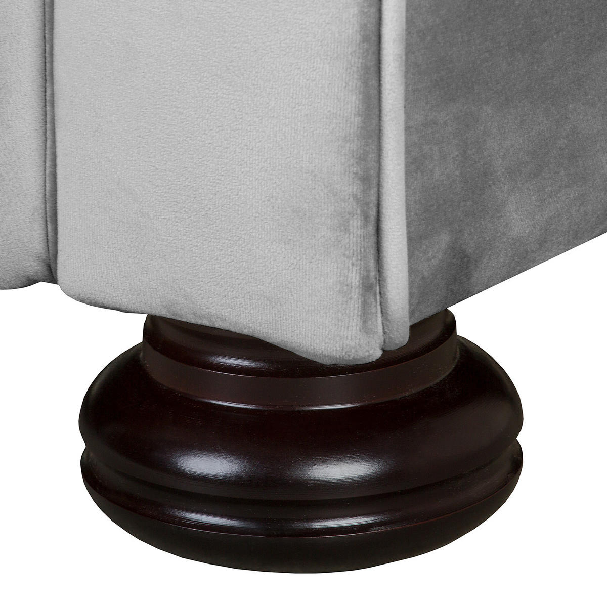 3-SITZER SOFA - Samt - Hellgrau, Textil (250/93/100cm) - home24