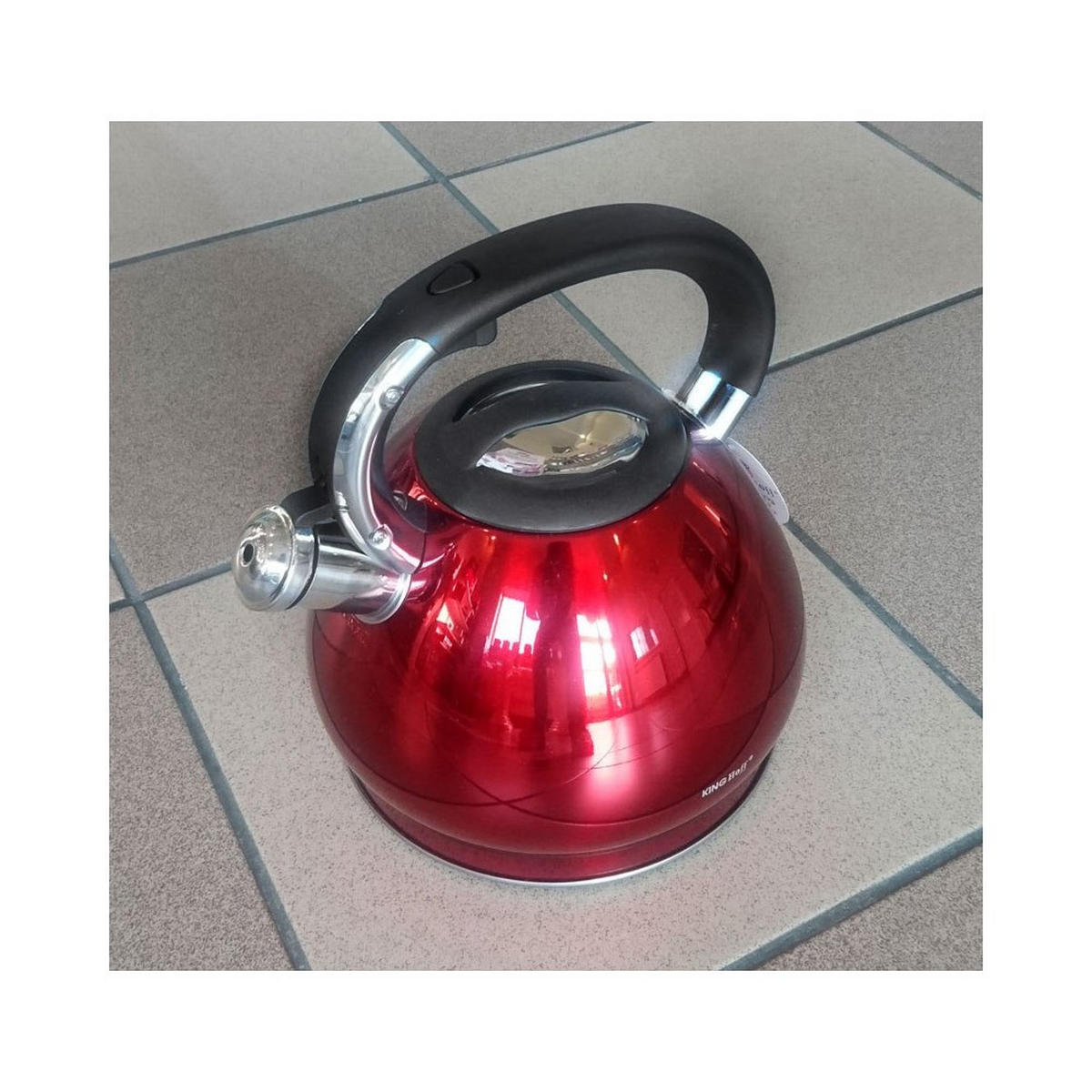 WASSERKESSEL Rot 25/27/30 cm KH1212 - Rot, Metall (25cm) - Kinghoff 
