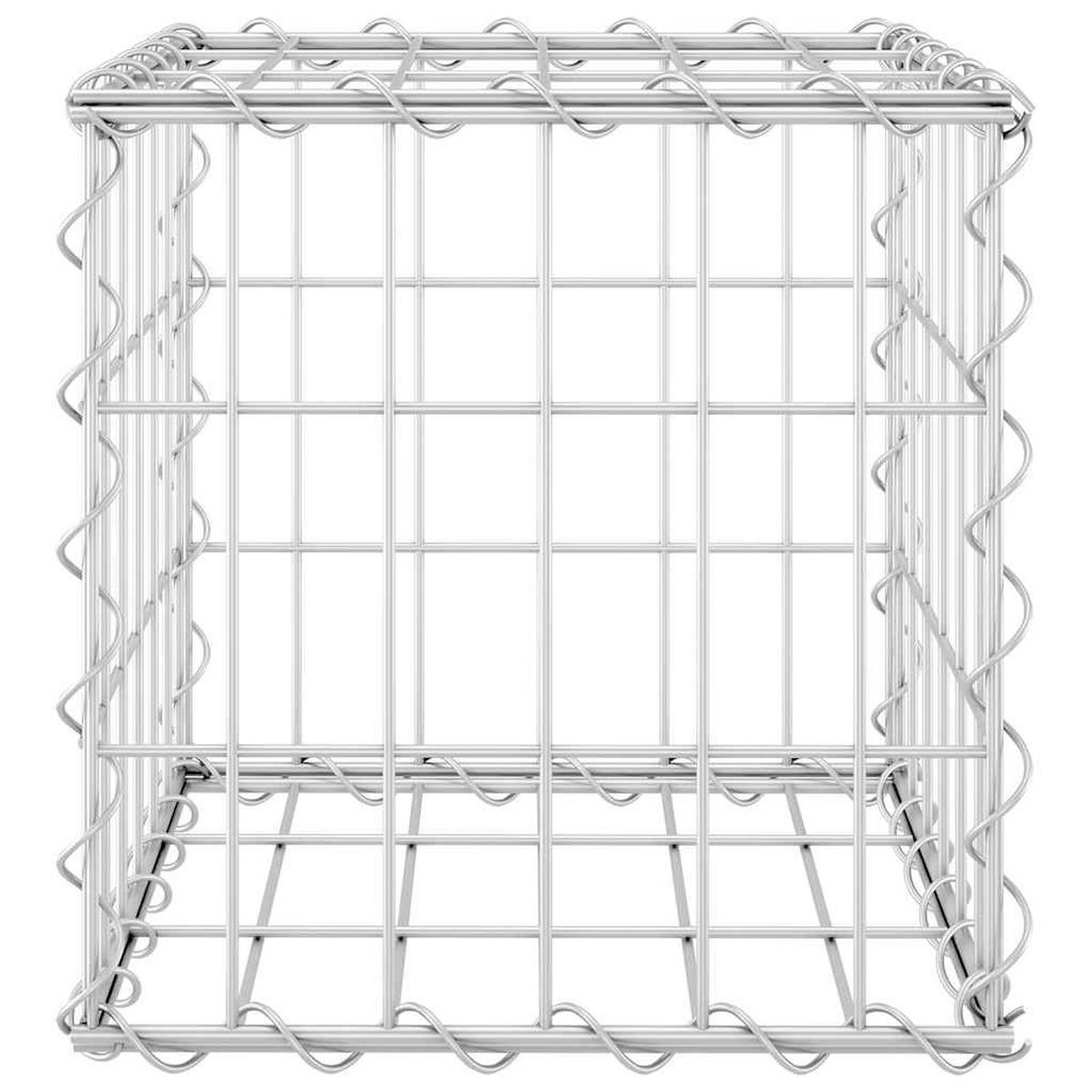 WÜRFEL-GABIONEN-HOCHBEET Stahldraht 30x30x30 cm - Silberfarben, Metall (30/30/30cm) - furnicato