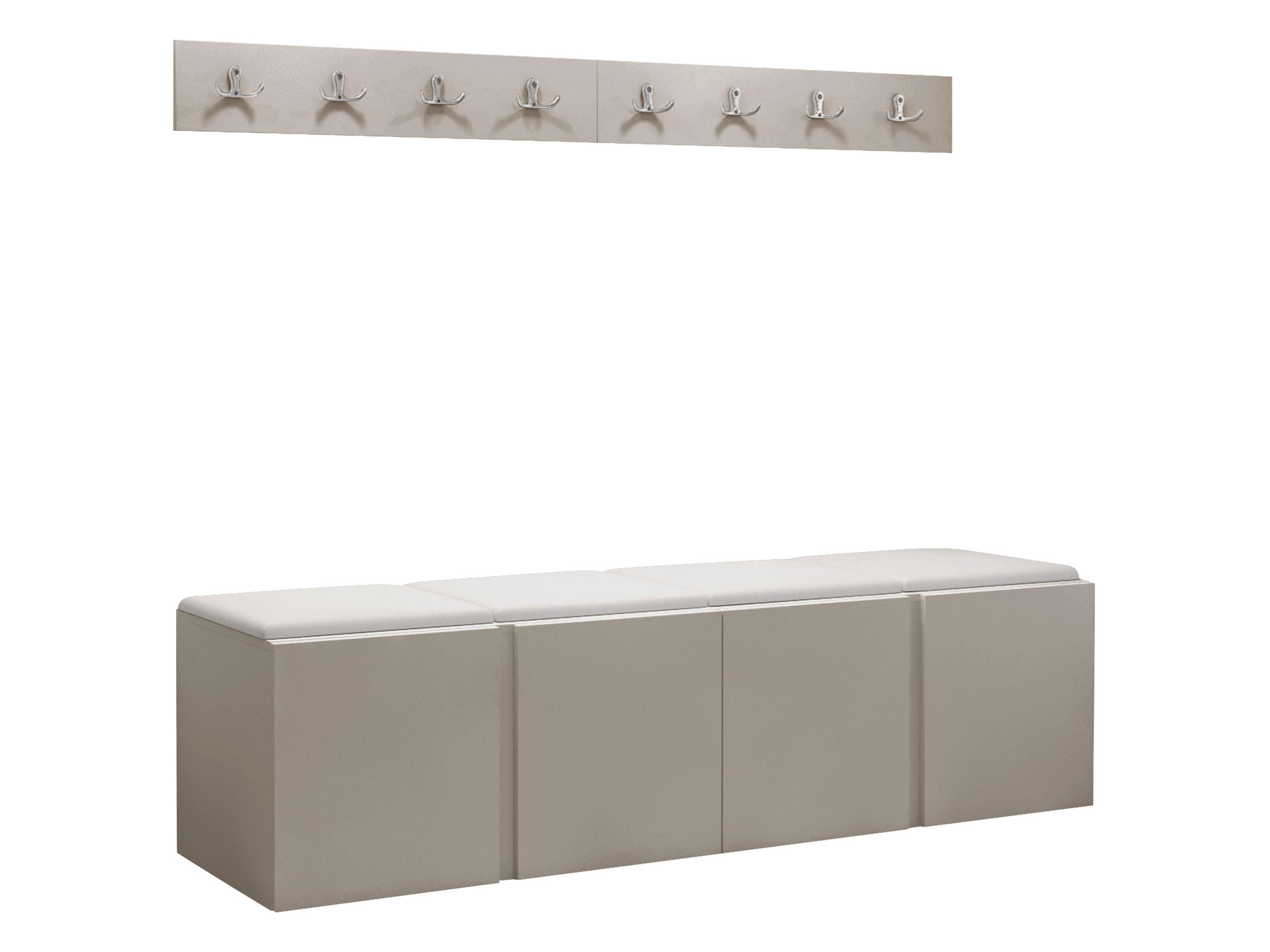 GARDEROBEN-SET Orion VII - Kaschmir/Weiß, Holzwerkstoff/Kunststoff (168/42/46cm) - MIRJAN24