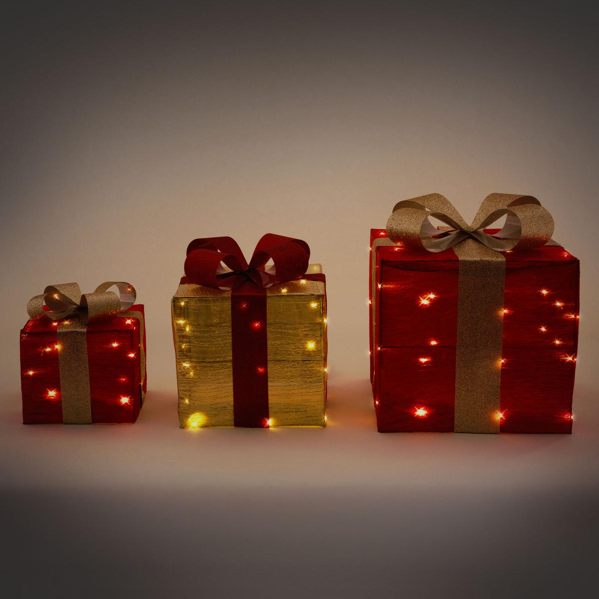 WEIHNACHT GESCHENKE 3er Set - Rot, Kunststoff (25/30/25cm)