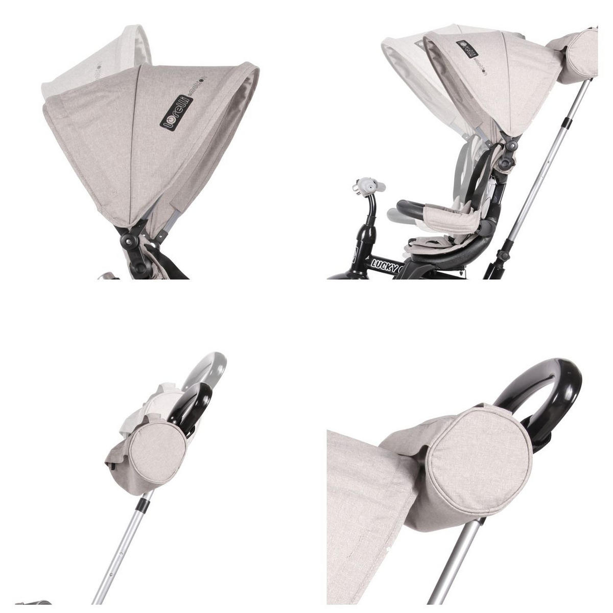 DREIRAD 4 in 1 Lucky grün Tasche Fußstütze verstellbarer Sitz Klingel - Grün, Metall (102/49/101cm) - Lorelli