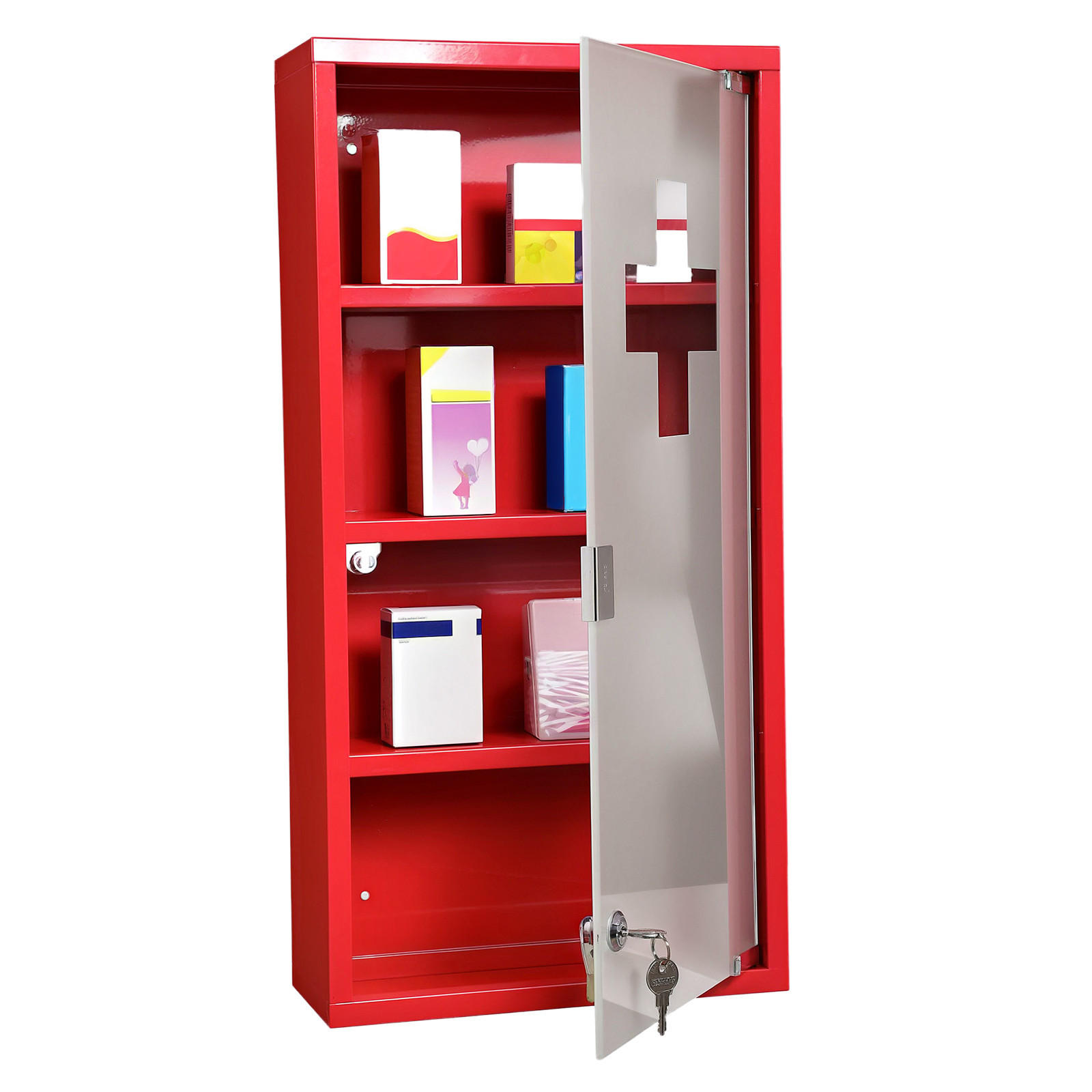 MEDIZINSCHRANK Rot 30/12/60 cm - Rot, Metall (30/60/12cm) - PANGIVO