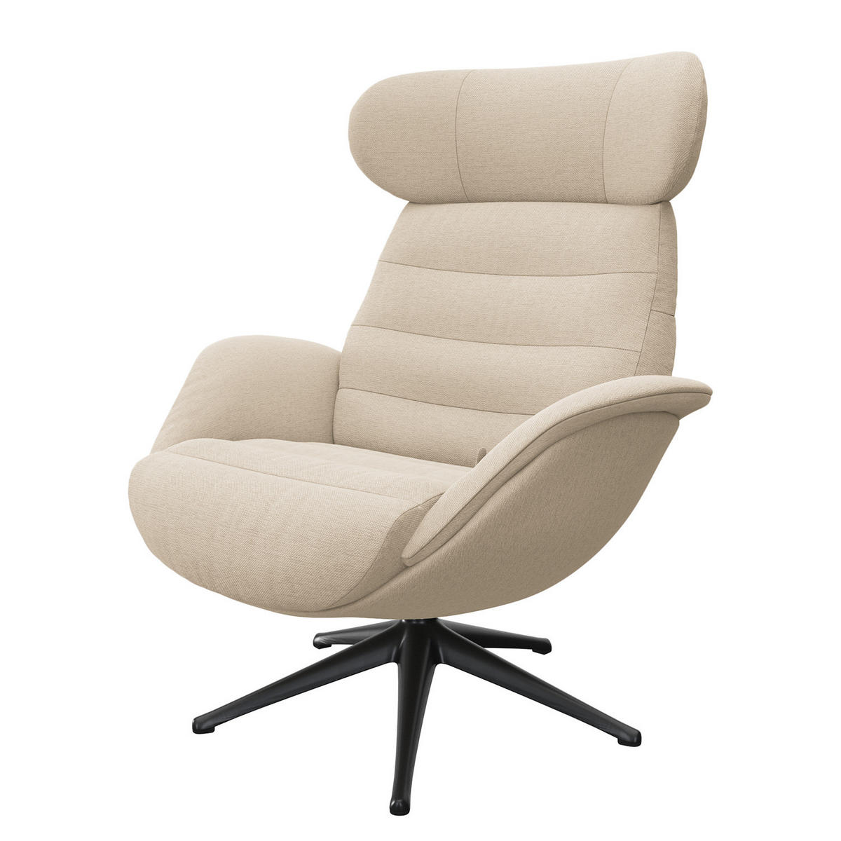 RELAXSESSEL - Beige, Textil/Metall (90/107/90cm) - home24
