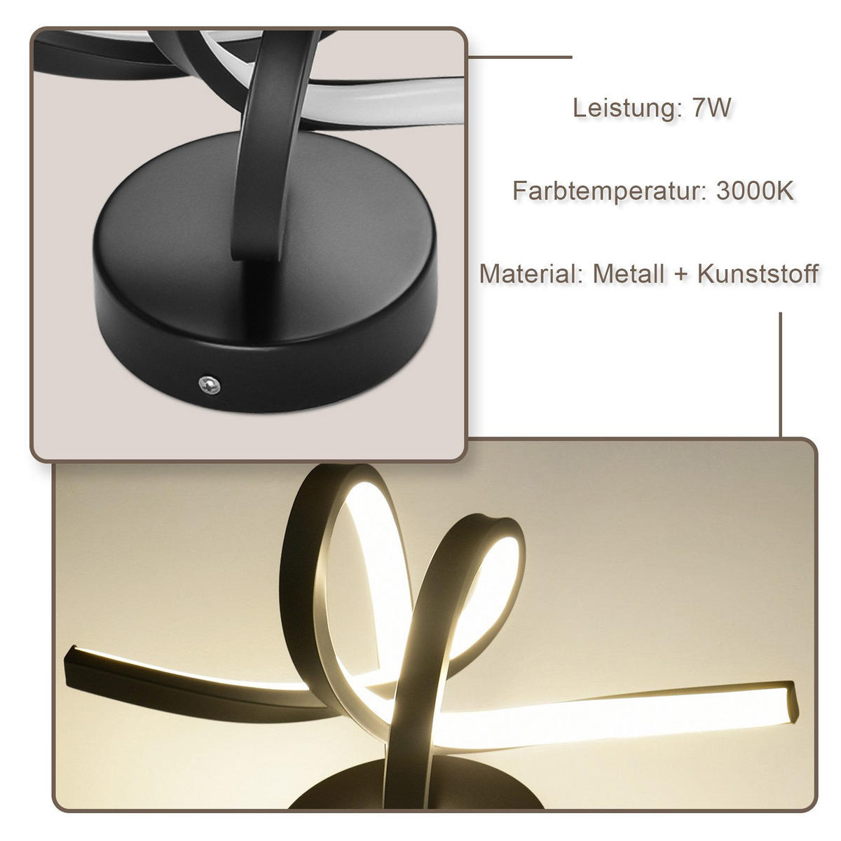 LED nástěnné světlo Yawn 31/17/19,5 cm - černá, kov (17/19.5/31cm) - Nettlife