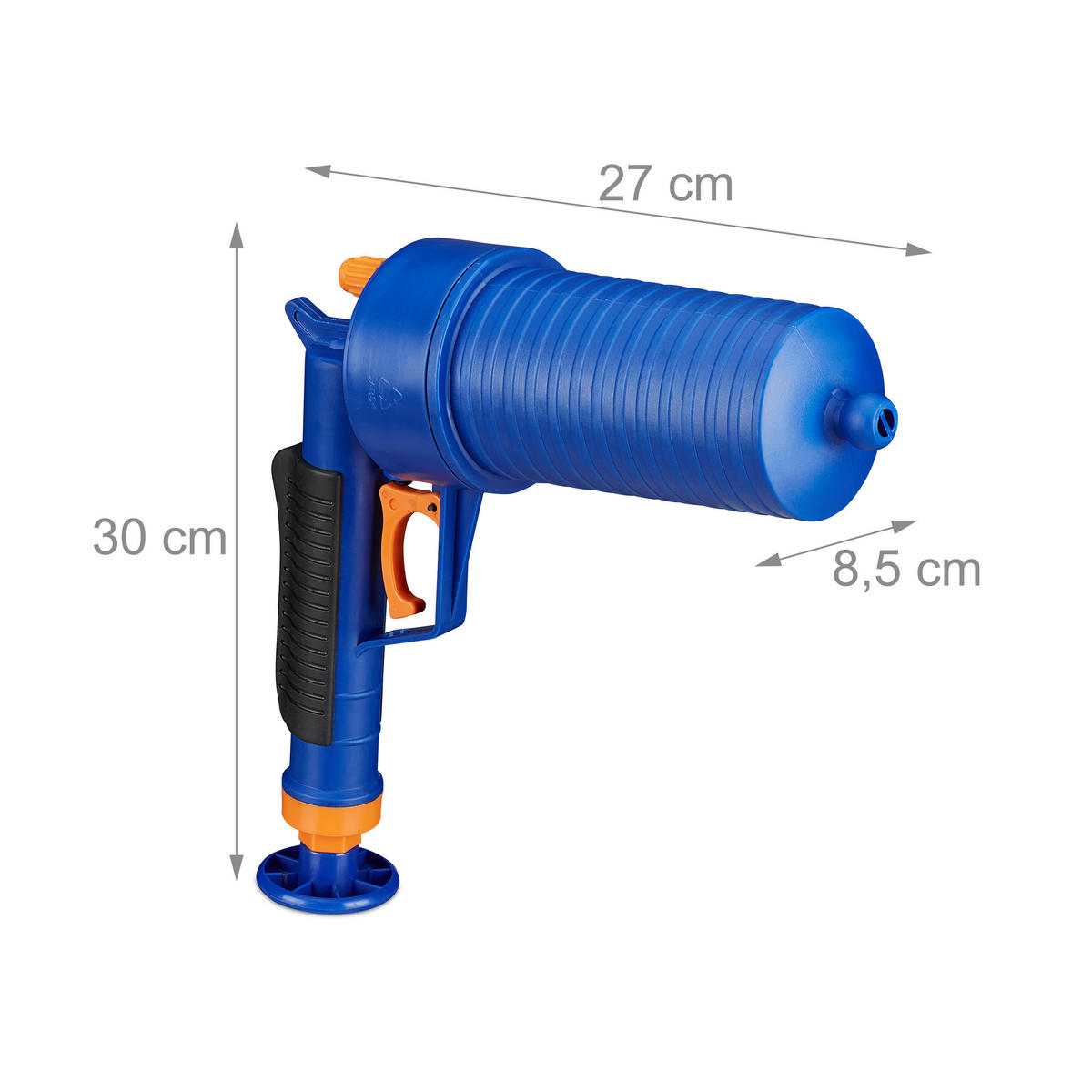PRESSLUFT Rohrreiniger - Multicolor, Kunststoff (33/20/33cm) - Relaxdays