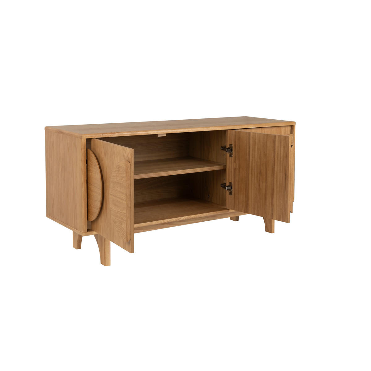 SIDEBOARD Groove mit 3 Türen Eichenholz Natur - Naturfarben, Holzwerkstoff (120/58/40cm) - Zuiver