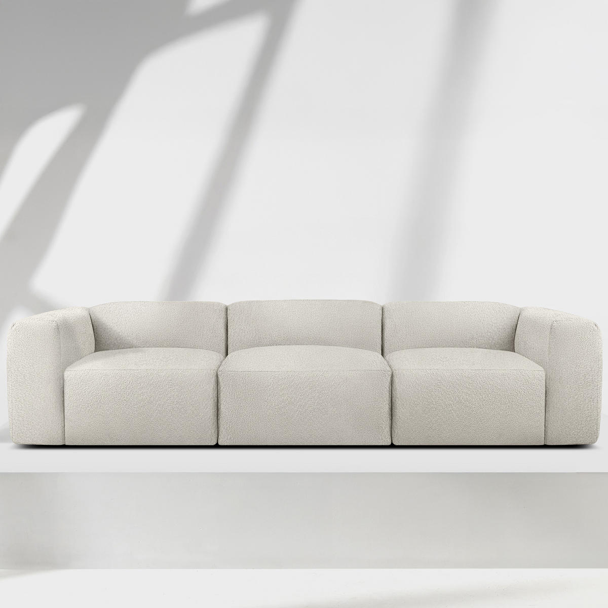 3-SITZER SOFA BUFFO, Weiß - Weiß, Holz/Holzwerkstoff (290/73/96cm) - KONSIMO®