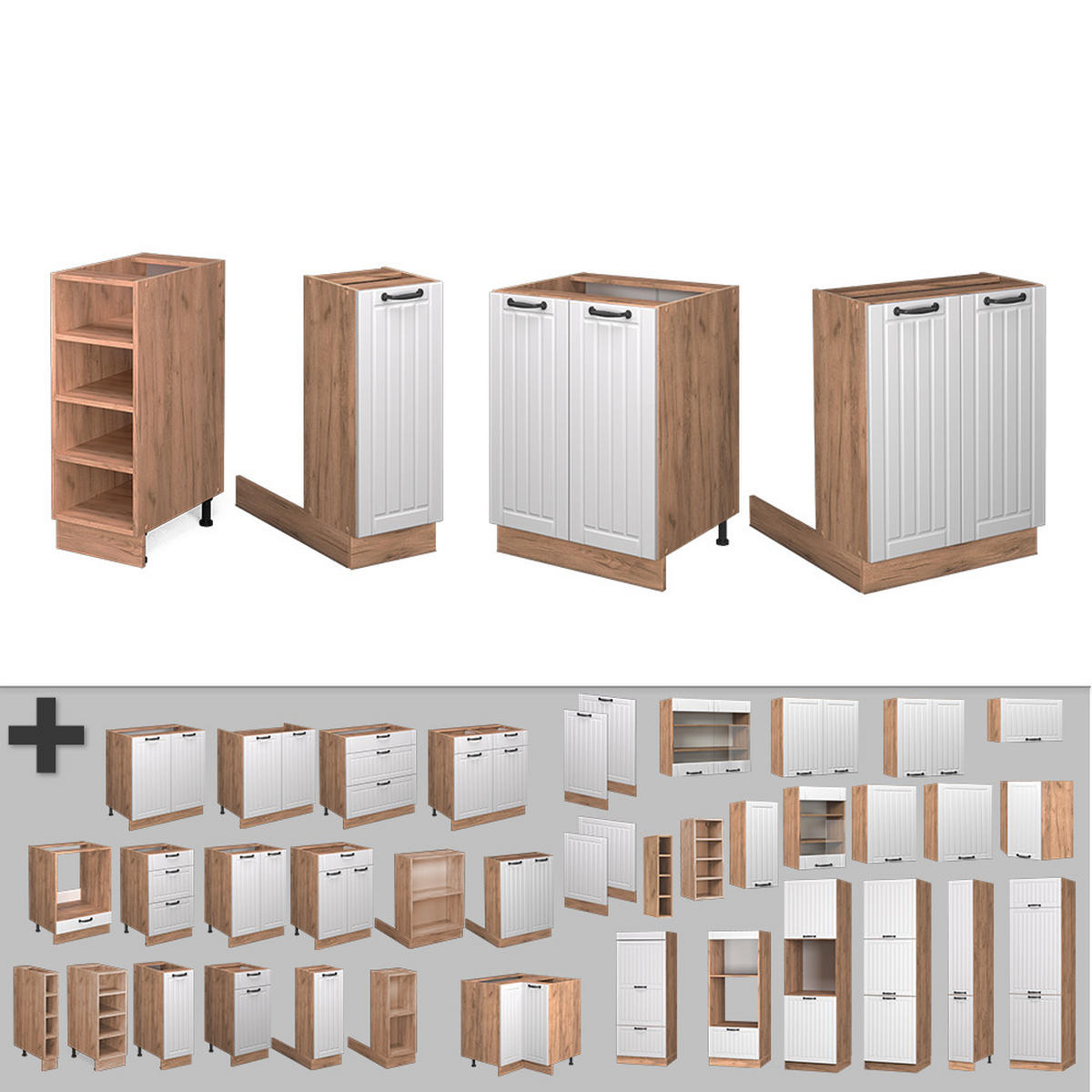 KUCHYŇSKÝ OSTROV Fame-Line Bílý venkovský dům - bílá, kompozitní dřevo (90/82/60cm) - Vicco