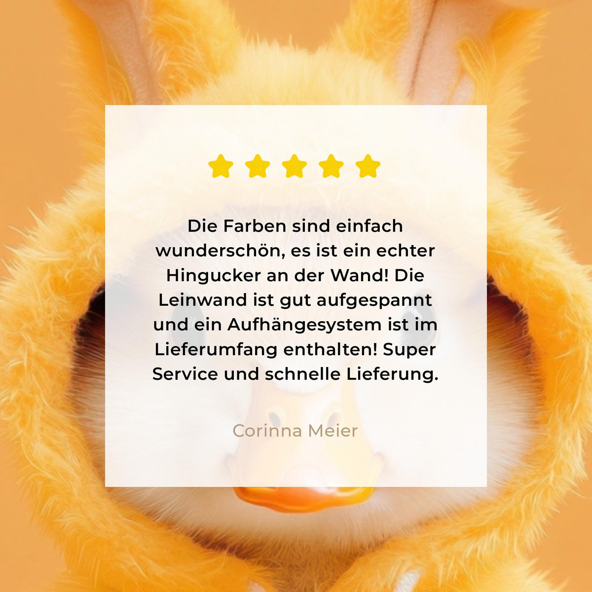 LEINWANDBILD Osterhase - Kostüm - Ente Deko Groß 90x140 cm - Gelb, Textil (90/140cm) - MuchoWow