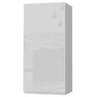 HÄNGESCHRANK Florence W4/45 Grau / RAL 9003 signalweiß HG 45 / 32,5 / 96cm - Türanschlag links - Weiß Hochglanz/Grau, Holz/Holzwerkstoff (45/96/32.5cm) - Feldmann-Wohnen