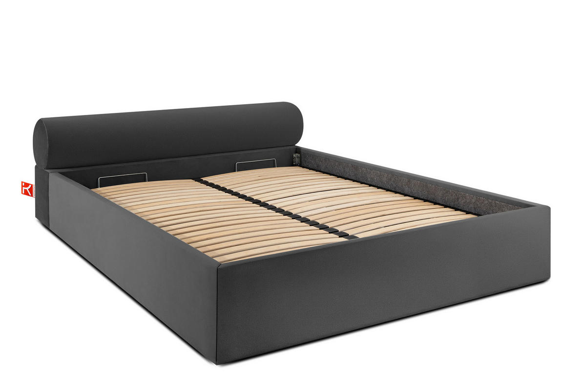 POLSTERBETT LUNEO - Anthrazit/Schwarz, Holz/Holzwerkstoff (162/204cm) - KONSIMO®