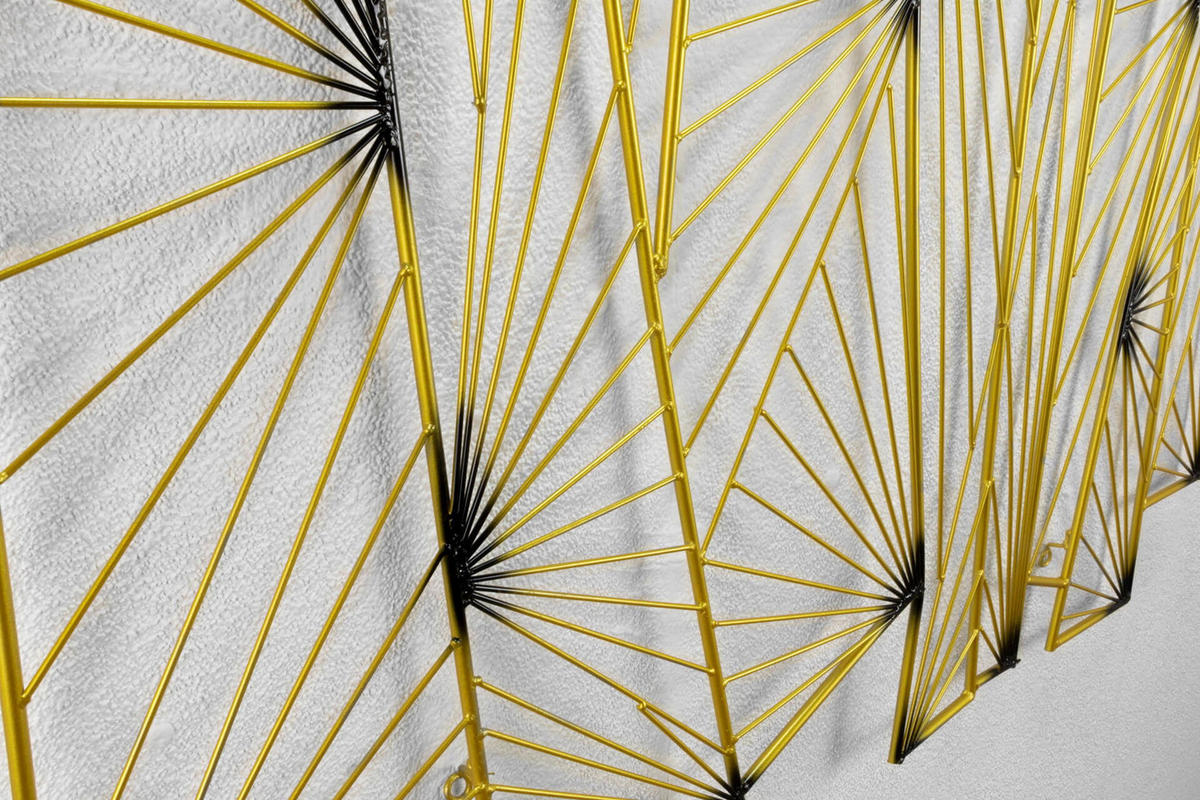 WANDDEKO Gold 100/100 cm - Goldfarben, Metall (6.75/100/3cm) - KUNSTLOFT