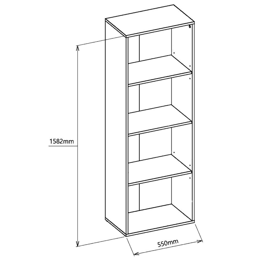 Thumbnail - Komodee Standregal, Eiche Wotan, Holzwerkstoff, 3 Fächer, Rechteckig, 55x158.2x32.9 cm, Wohnzimmer, ,