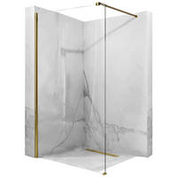 DUSCHWAND Rea Aero Gold 110 Walk In - Goldfarben, Glas (110/195cm) - REA
