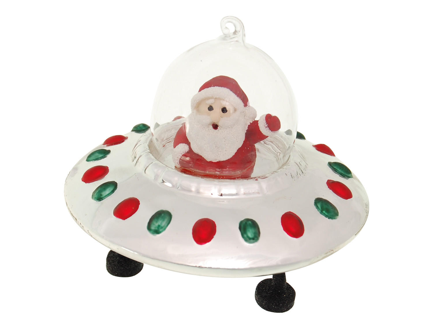 Krebs Glas Lauscha Christbaumschmuck Silber 11x10x11 cm