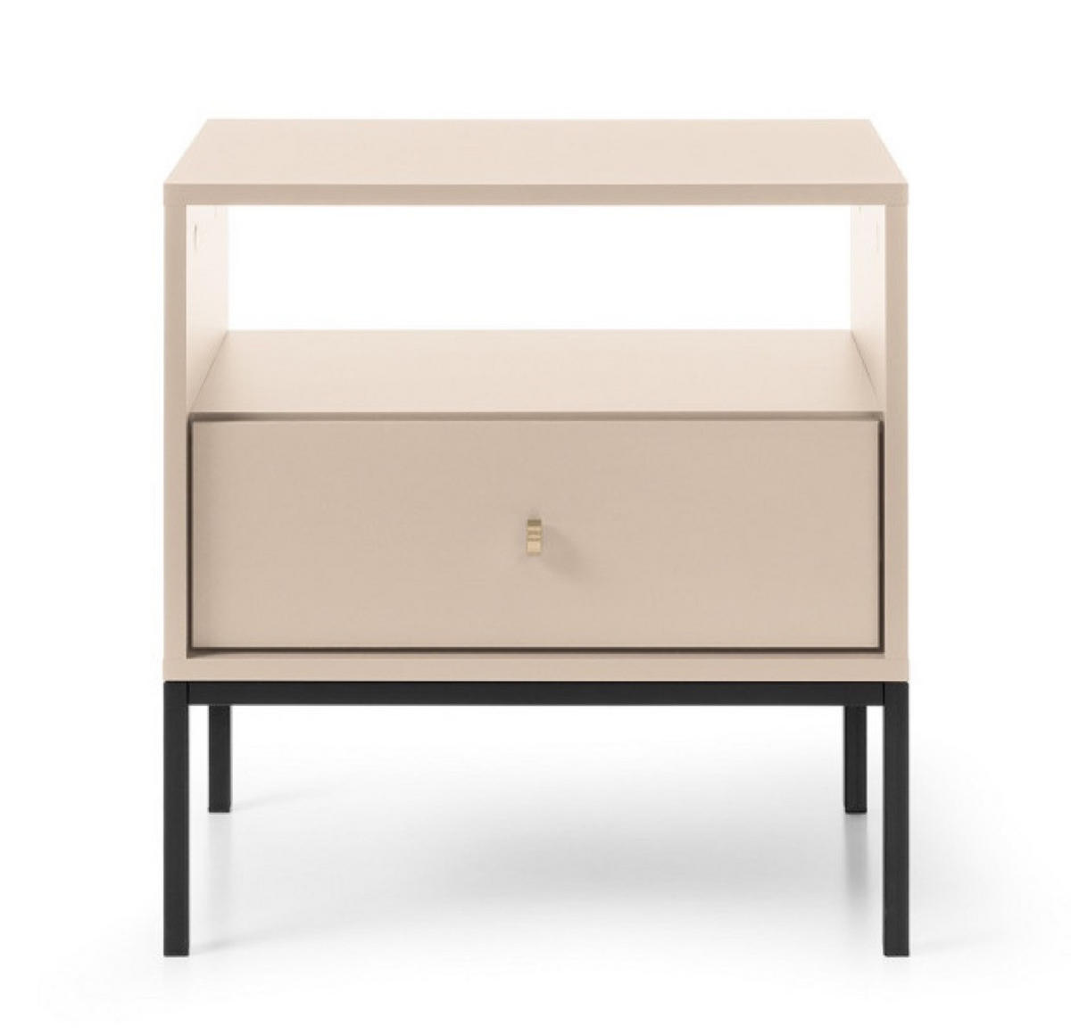NACHTTISCH Beige MONAKO Mit Schwarzem Gestell - Beige/Schwarz, Holzwerkstoff (53.6/56.2/39cm) - Sepro Meble