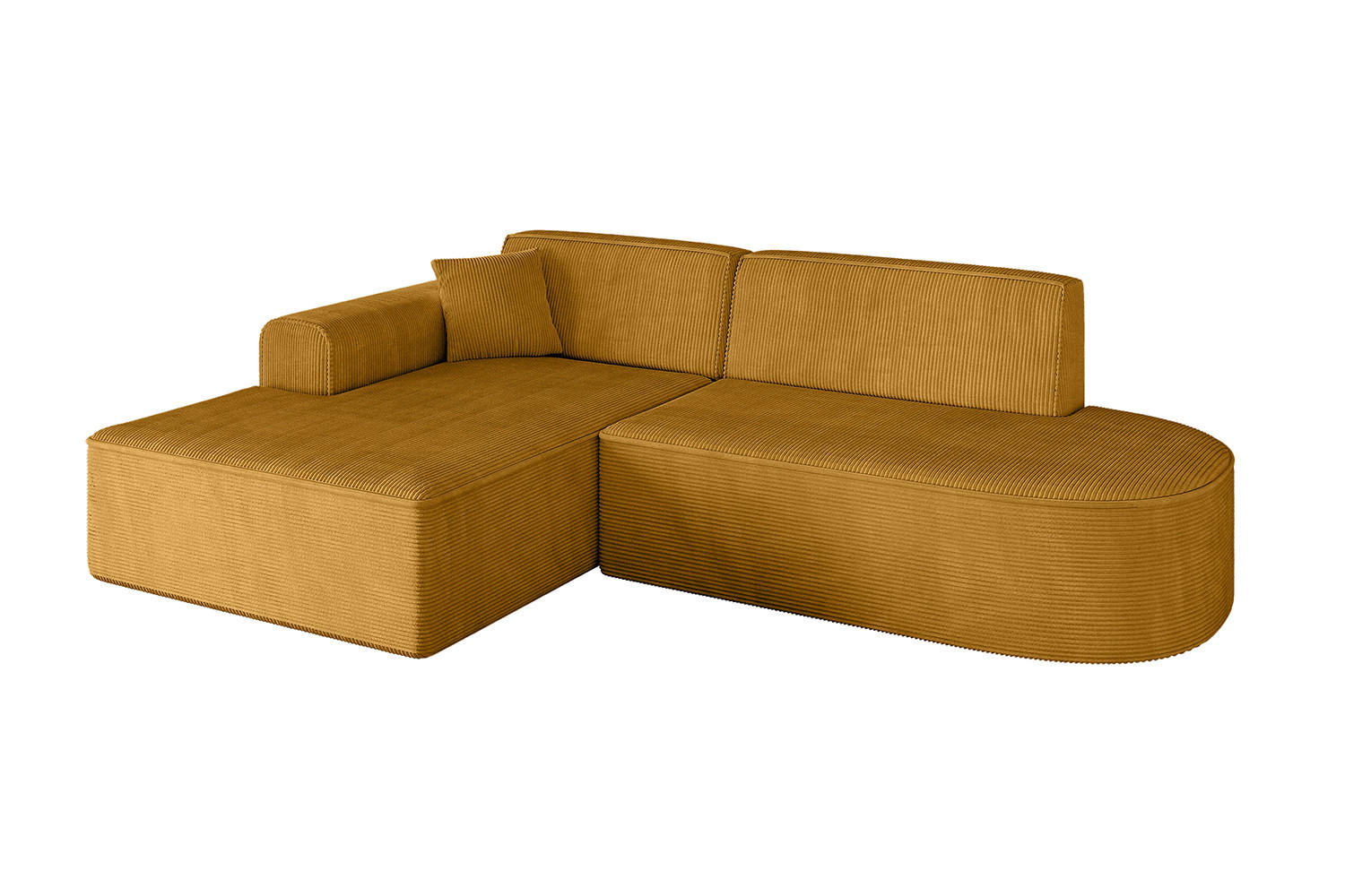 ECKSOFA Ottomane Links IREA-L1-v3 - 232x165x77 cm Senfgelb - Grün, Holzwerkstoff/Textil (232/165cm) - ALTDECOR