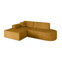 ECKSOFA Ottomane Links IREA-L1-v3 - 232x165x77 cm Senfgelb - Grün, Holzwerkstoff/Textil (232/165cm) - ALTDECOR
