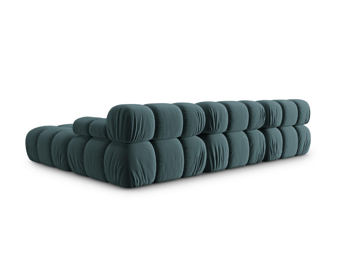 MODULARES-SOFA Bellis aus Samt petrol 4 Sitzplätze - Petrol, Textil (188/63/282cm) - Micadoni