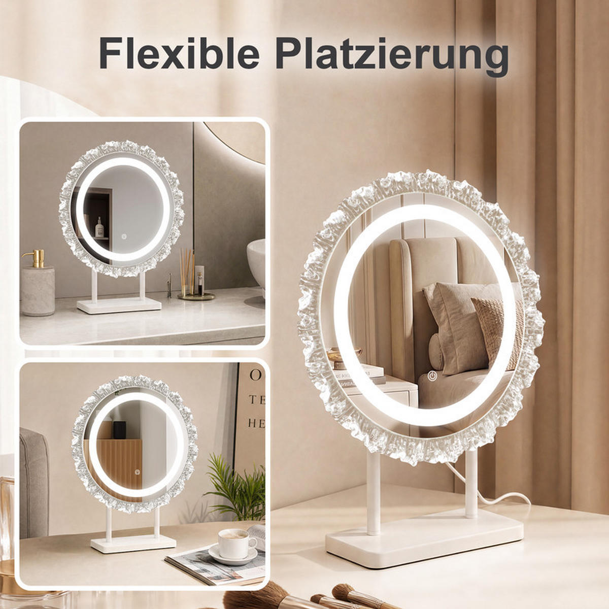 SPIEGELLAMPE 12/40/48cm - Weiß, Glas (12/48/40cm) - Nettlife