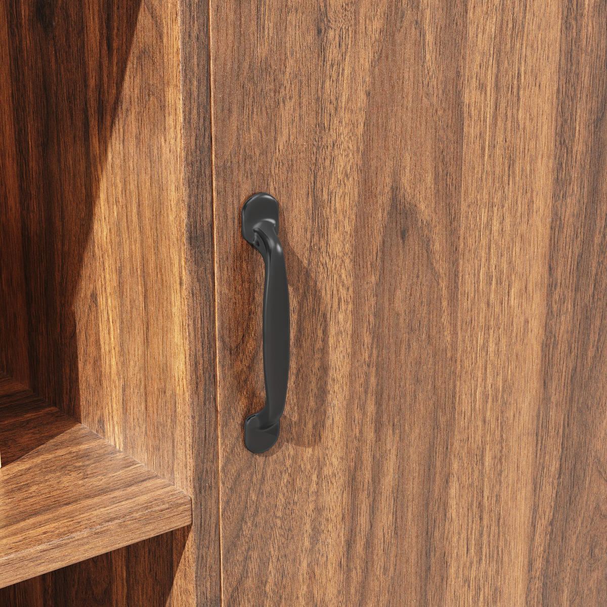 BUFFET LED-Beleuchtung Walnussfarben 140/40/185 cm - Walnussfarben, Holz (140/185/40cm) - PANGIVO