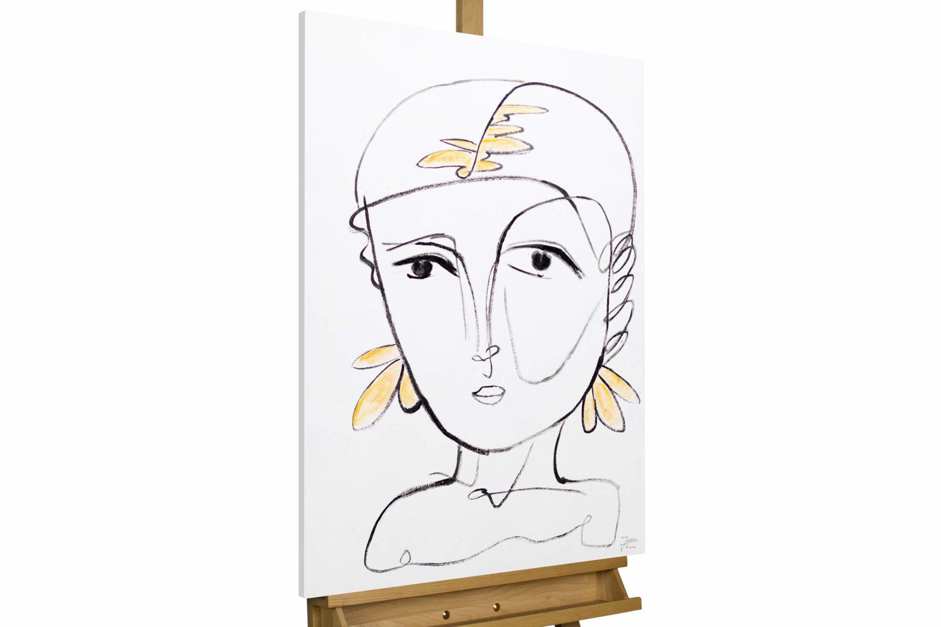 ACRYLBILD HANDGEMALT 60/90 cm - Schwarz/Weiß, Holz/Textil (60/90cm) - KUNSTLOFT