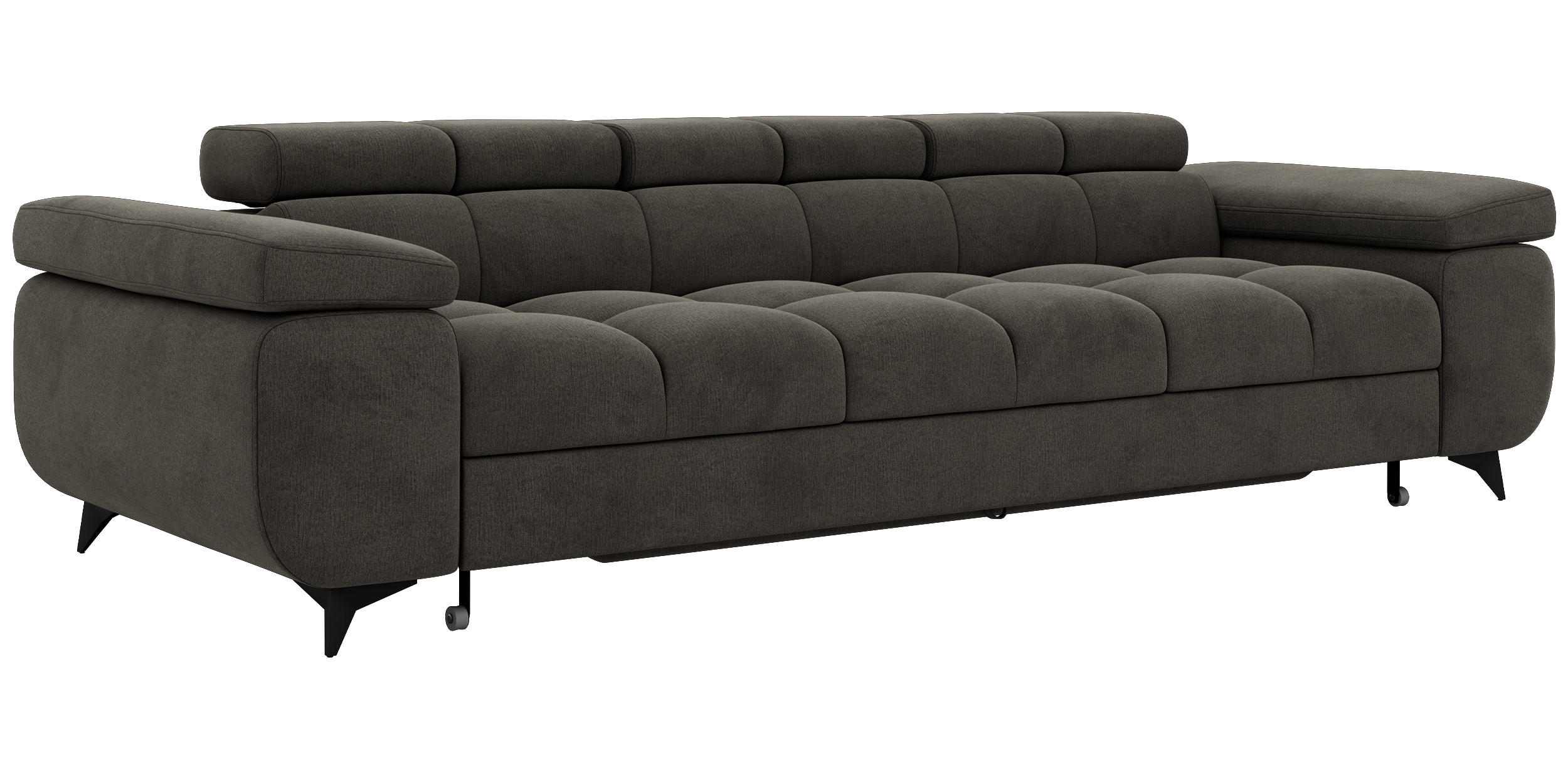 TŘÍMÍSTNÁ POHOVKA NIDELLO - Tmavě šedá Samet - černá/tmavě šedá, kov/textil (260/70/97cm) - MKS